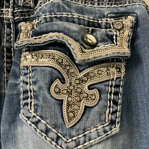 Rock Revival Kai Easy Boot Size 28 with Sequins and Rhinestones - Picture 2 of 15